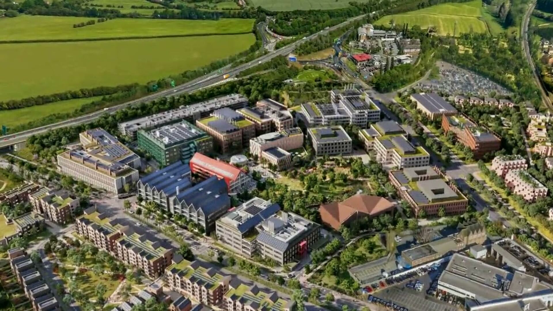 Oxford North innovation district from the air